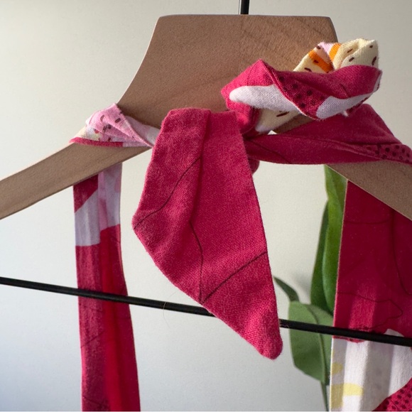 Vintage Bernie Dexter 100% Cotton Floral Pink Halter Dress Lilly Print Lillies - Picture 6 of 9